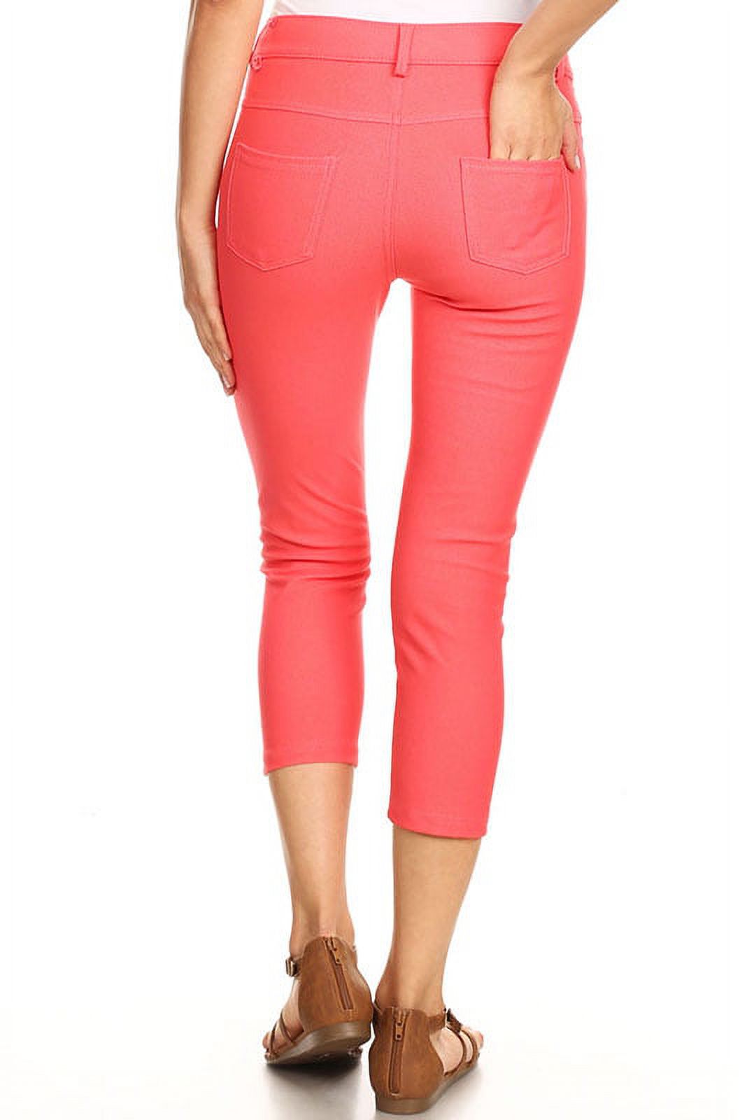 Women's Cotton Blend Capri Jeggings Stretchy Skinny Pants Jeans Leggings - image 3 of 3