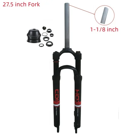 DONSP1986 27.5" MTB Suspension Fork,28.6mm Straight Tube Manual Lockout Ultralight Aluminum Alloy Bike Front Fork and 1-1/8 inch headset Combo
