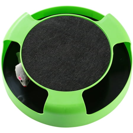 Cat Interactive Scratching Toy w/ Rotating Running Mouse Catching Plate Non-toxic Claw Kitten (Best Mouse Catching Cats)
