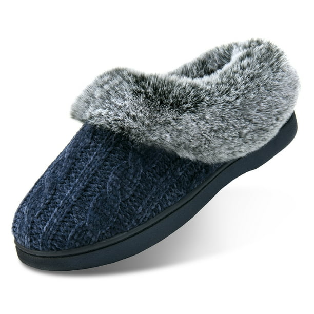 LORDFON Winter Fuzzy Womens Slippers Fluffy House Slippers with Memory ...