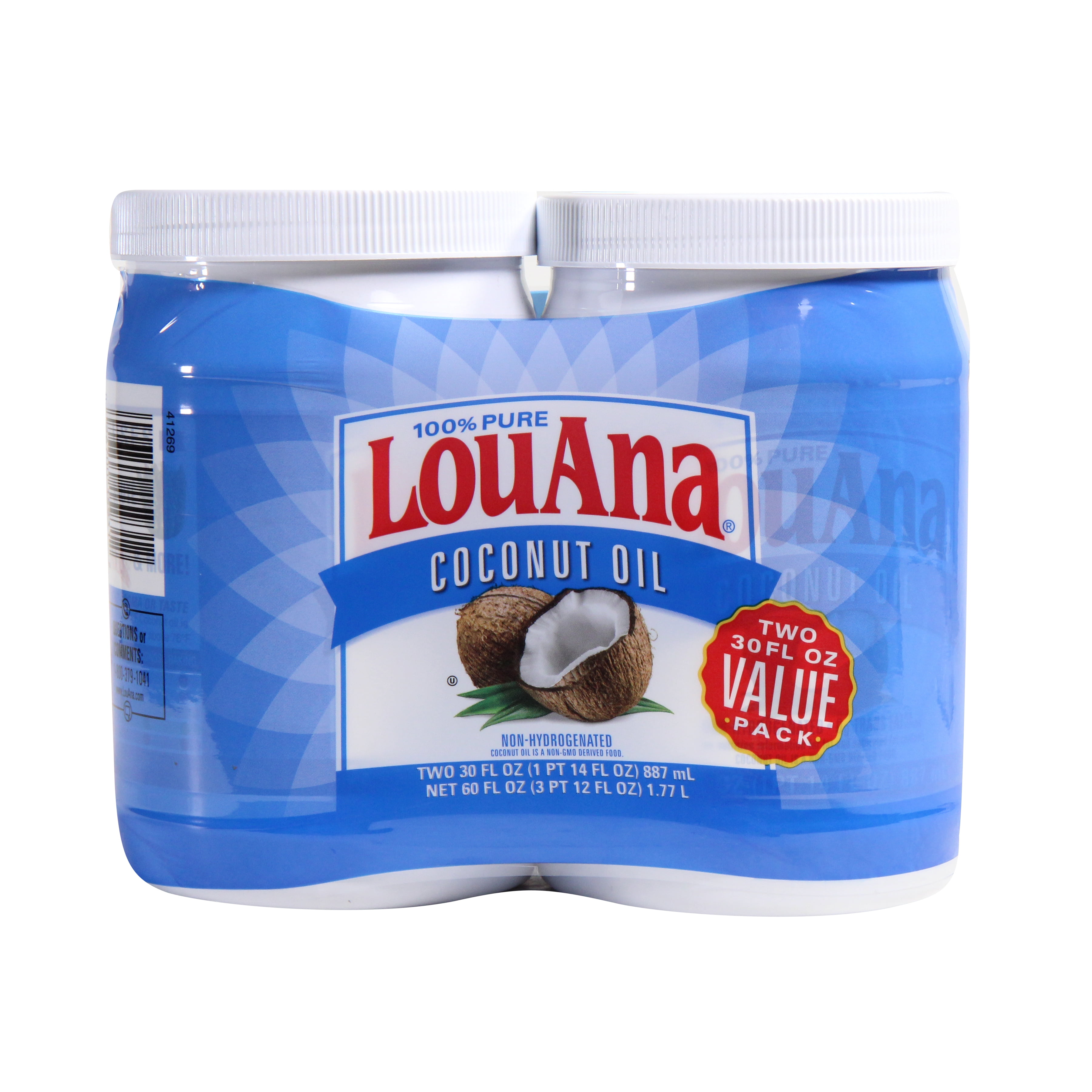 (6 pack) LouAna 100% Pure Coconut Oil 30 fl oz (2 pack)