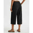 thumbnail image 6 of WQD Women's Capri Pants High Waisted Linen Wide Leg Trousers Summer Casual Palazzo Work Pants with Pockets, 6 of 8