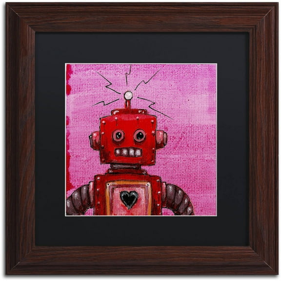 Trademark Fine Art 'Orangebot' Canvas Art by Craig Snodgrass, Black Matte, Wood Frame