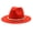 Red, variant on Women's Wide Brim Felt Fedora with Chain: Vintage Flat Brim Accessory for Casual & Formal Styling