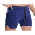 thumbnail image 4 of Men Casual Sports Shorts  Quick-drying Solid Color Running Training Fitness Short Pants with Pockets, 4 of 6