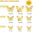 thumbnail image 2 of DAGOU 3D Butterfly Wall Decor 36 Pcs 3 Styles 3 Sizes, Gold Butterfly Decorations for Butterfly Birthday Decorations Butterfly Party Decorations Cake Decorations, Removable Stickers, 2 of 7
