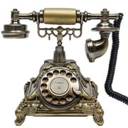 Fichiouy Vintage Handset Telephone Antique Rotary Dial Phone European Style