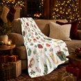 thumbnail image 3 of Christmas Holiday Patterns Wrapped Gifts Pine Sprigs Watercolor, Festive Holiday Scene, Warm Flannel Blanket for Living Room and Family Room, Art Lovers Christmas Gift, Festive Home Decor, 3 of 9