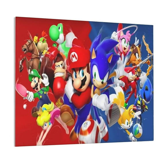 Saiise Mario Frameless Canvas Wall Art - Abstract Modern Artwork for Living Room, Bedroom, Office - Ready to Hang, Vibrant Colors, Ideal Gift Idea- 8"x10"