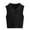 Black, variant on Women's Casual V-Neck Pullover Shirt Collision Color Sleeveless Sweater Vest, Stylish and Lightweight, Ideal for Layering and Summer to Fall Transition,Black,L