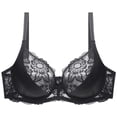 thumbnail image 4 of Bigersell Halter Bra Ladies Traceless Comfortable No Underwire Lace Breathable Gathering Bra Woman Underwear Female Polyester Training Bra Plus Training Bra, Style 760, Black M, 4 of 4