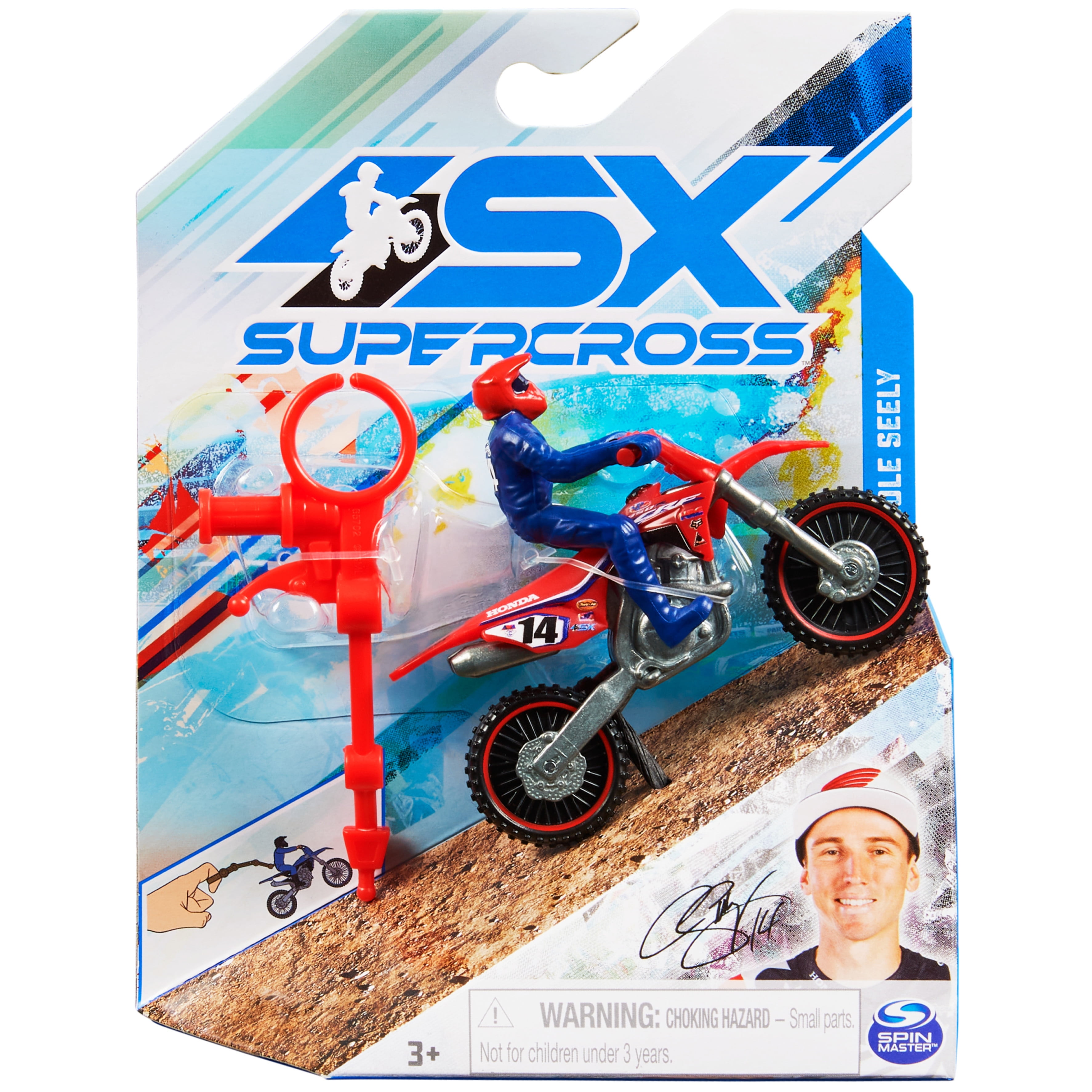 Supercross, Authentic 5-Pack of 1:24 Scale Die-Cast Motorcycles with Rider  Figure, Toy Moto Bike for Kids and Collectors Ages 3 and up, Small