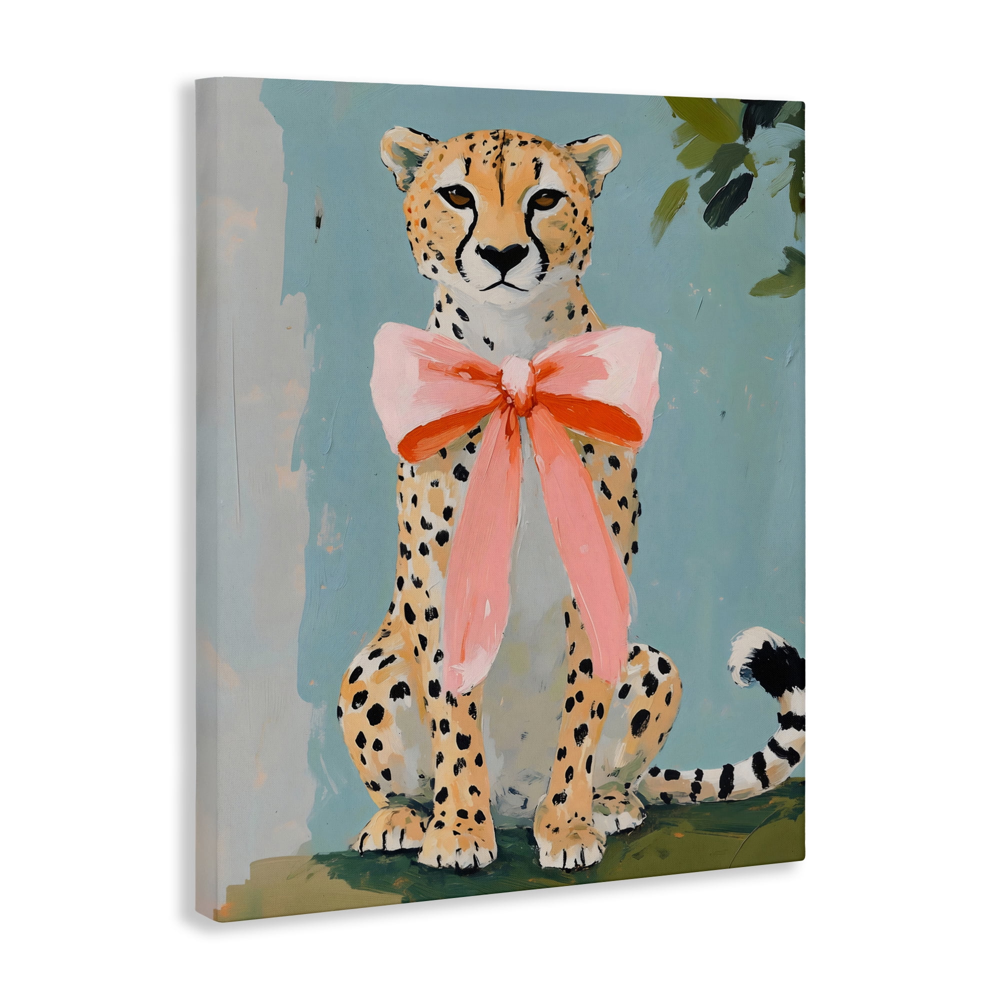 Stupell Industries Cheetah with Big Pink Bow Canvas Wall Art, design by The Prints Vibe