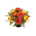 thumbnail image 2 of Autumn Cemetery Potted Flowers, Artificial Fall Arrangement For Memorials & Gravesite Decor, Fade-Resistant Outdoor Artificial Flowers For Headstones, 2 of 4