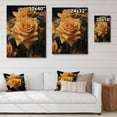 thumbnail image 4 of Designart "Yellow Black Rose gracefulness I" Floral Print on Natural Pine Wood, 4 of 5