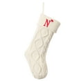 thumbnail image 2 of Embroidered Christmas Stocking, Knitted Hosiery Design, Festive Gift Bag, Hanging Fireplace Mantel Decor, Home Holiday Display, 2 of 9