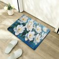 thumbnail image 5 of ZFLMY White Flowers Diatom Mud Bath Mat Rug | Quick Drying & Absorbent Home Decor for Bathroom, Kitchen, Living Room | Rubber Backing for Skid-Resistant Safety | Easy to Store, Perfect Gift 24x16in, 5 of 5