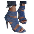thumbnail image 5 of GiliGiliso Shoes Women New Large Size High Heel Sandals Fish Mouth Back Zipper Sandals Fall Sale, 5 of 6