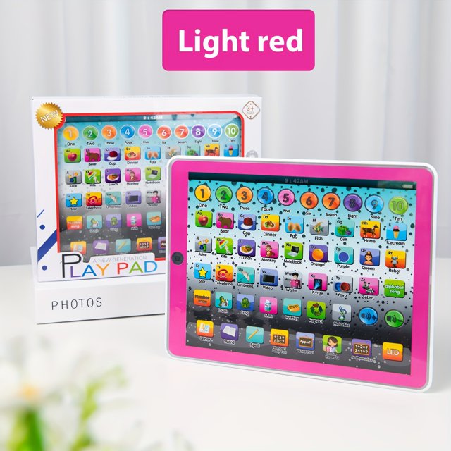 LNGOOR Interactive Learning Tablet for Youngsters - English Story Reader with Cool Lights Educational Early Learning Toy Durable Packaging Perfect Gift for Halloween & Christmas Batte