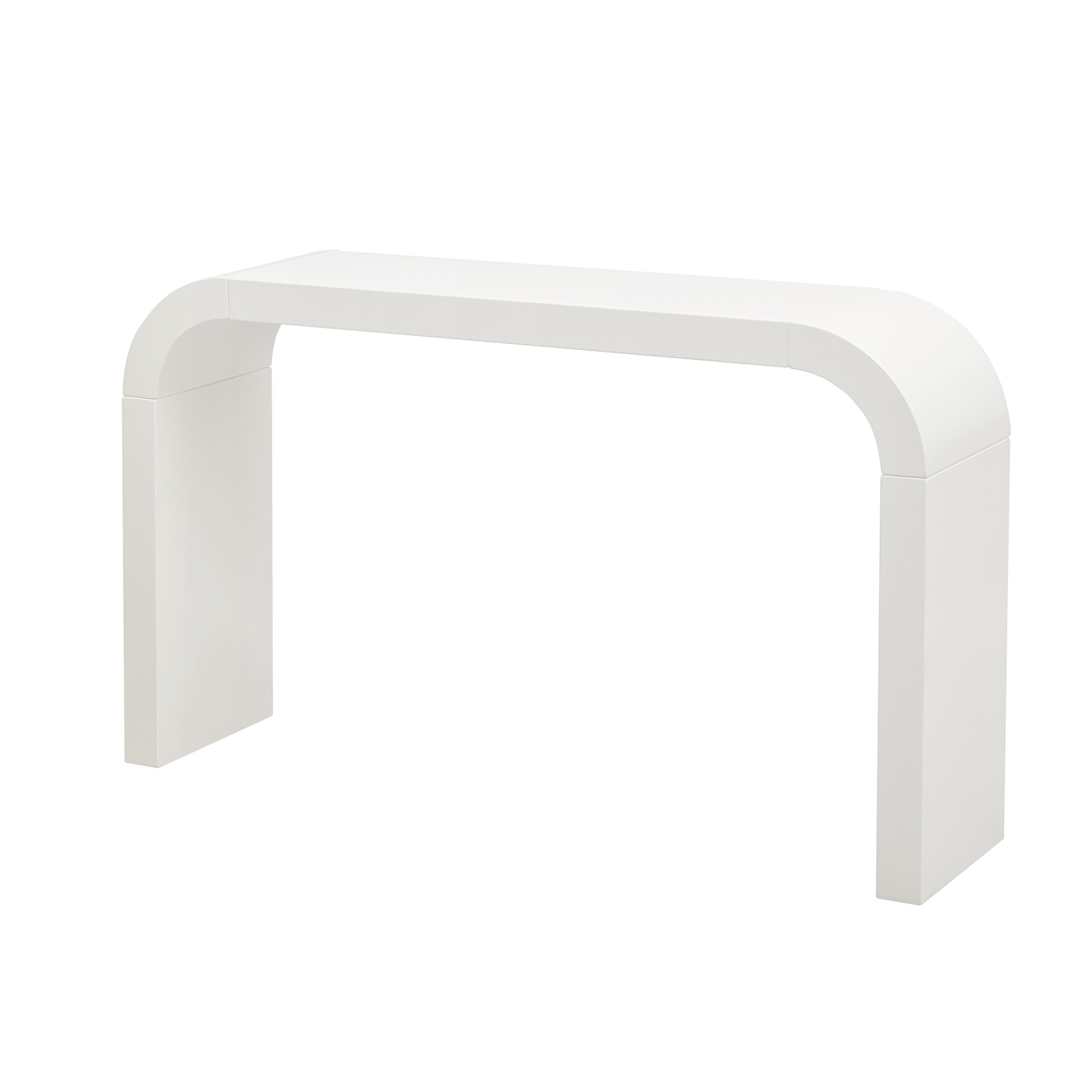 Christopher Knight Home Modern 52" Curved Console Table, Wood Entryway Table for Hallway, Cream White