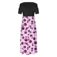 thumbnail image 4 of Aoujea Women's Casual Dresses Women's Fashion Casual Summer Short Sleeve Off The Shoulder Print Round-Neck Dress Sleeveless Dresses for Women 20$ & Under Dress, 4 of 4