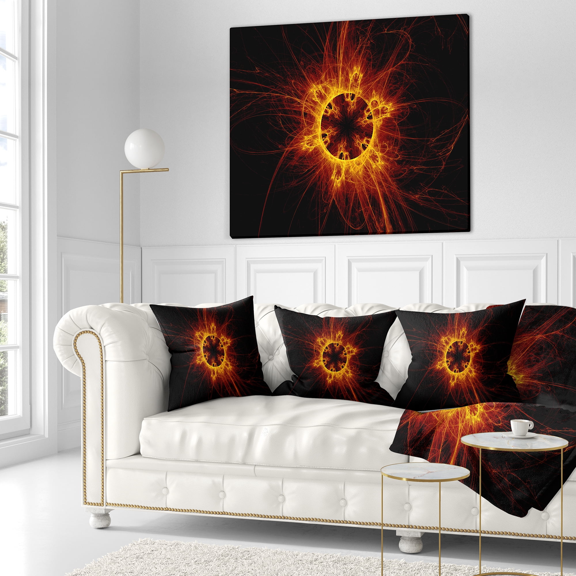 Designart Solar Eclipse Digital Illustration - Abstract Throw Pillow - 18x18