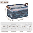 thumbnail image 7 of Yayeee Foldable Storage Basket for Shelves with Handles Set of 2 Waterproof Cloth Bins, Ocean Waves, 7 of 7
