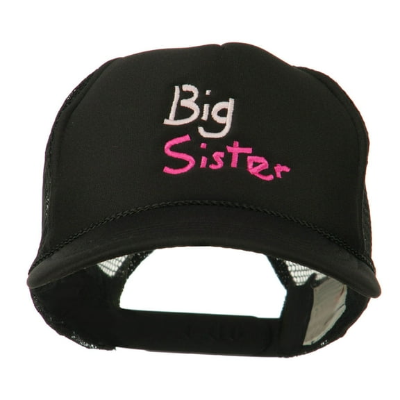 Big Sister Embroidered Youth Foam Mesh Cap - Black OSFM