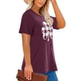 thumbnail image 2 of Anbech St. Patrick's Day Plus Size T-Shirts for Women Graphic Plaid Clover Print Tees Shamrock Short Sleeves T-Shirt with Round Neck, 2 of 4