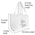 thumbnail image 4 of DALIX 23" Large Heavy Duty 24 oz. Cotton Canvas Shopping Tote Bag White, 4 of 5