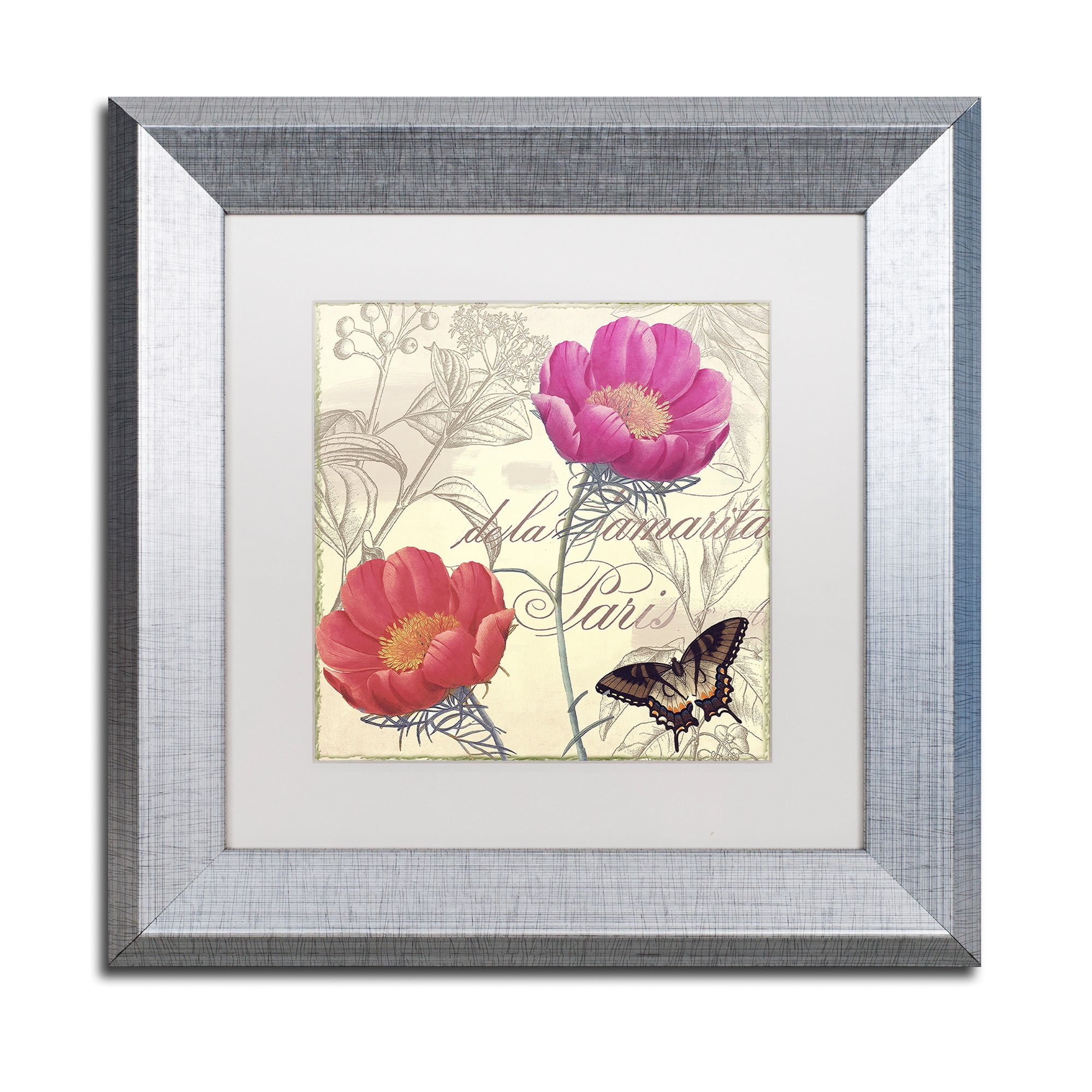 Trademark Fine Art "Petals of Paris I" Canvas Art by Color Bakery White Matte, Silver Frame