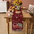 thumbnail image 2 of Red Plaid Christmas Table Runner 36 Inches Long Farmhouse Dress Scarves, Truck Xmas Tree Snowflake Winter Poinsettia Dining Tablerunner for Coffee Table/Kitchen Island/Party Décor, Small 13" x 36", 2 of 8