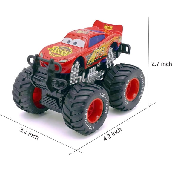1/45 Big Wheel and his Friends Metal Toy Car, Friction Driven Car Toy, 4 Pack