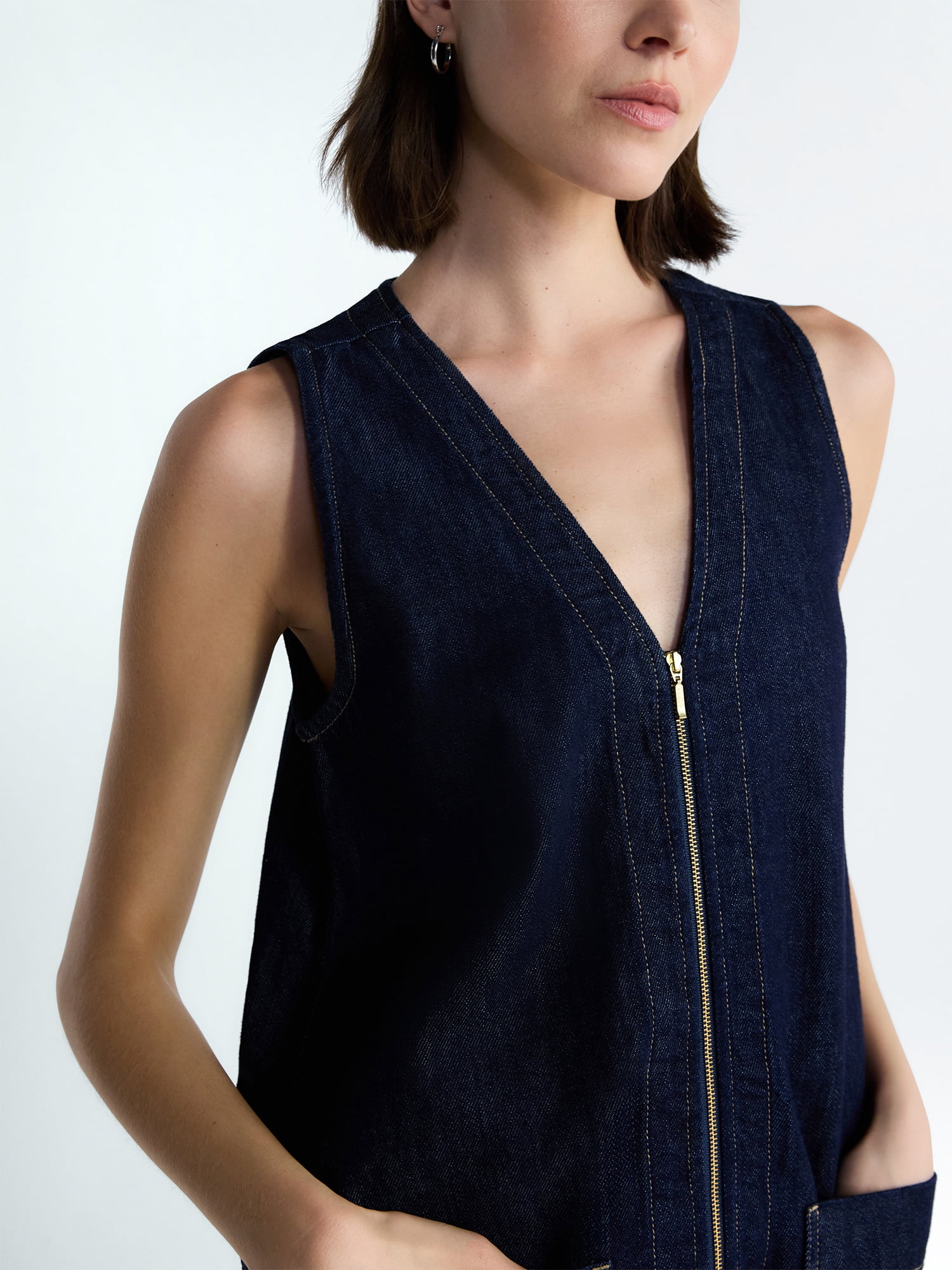 Free Assembly Women's and Women's Plus Sleeveless Denim A Line Mini Dress, Sizes XS-4X