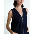 thumbnail image 4 of Free Assembly Women's and Women's Plus Sleeveless Denim A Line Mini Dress, Sizes XS-4X, 4 of 5