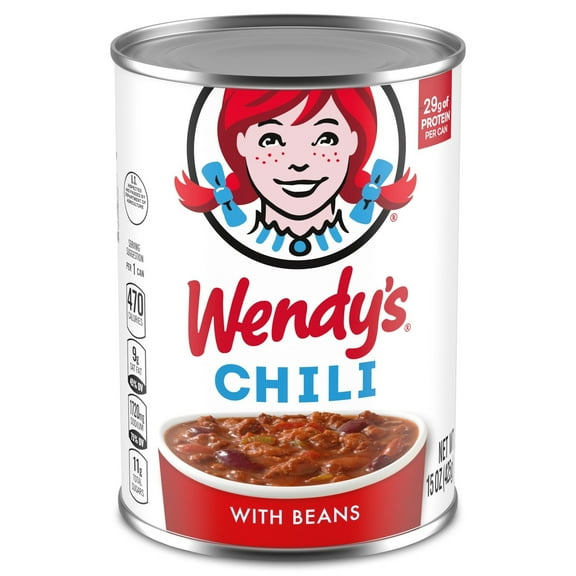 Wendy's Chili With Beans, 29g Protein Per Serving, Canned Chili, 15 oz. Can