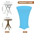 thumbnail image 2 of Round Cocktail Tablecloth 24" x 43", Highboy Spandex Stretch Tablecloth Table Cover, (Sky Blue), 2 of 6