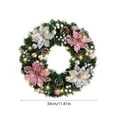 thumbnail image 3 of EWASWON Christmas 11.8 Inch Christmas Wreath with 20 LED Lights - Hanging Door/Home Holiday Decor, Plastic Xmas Decoration Wreath, 3 of 6
