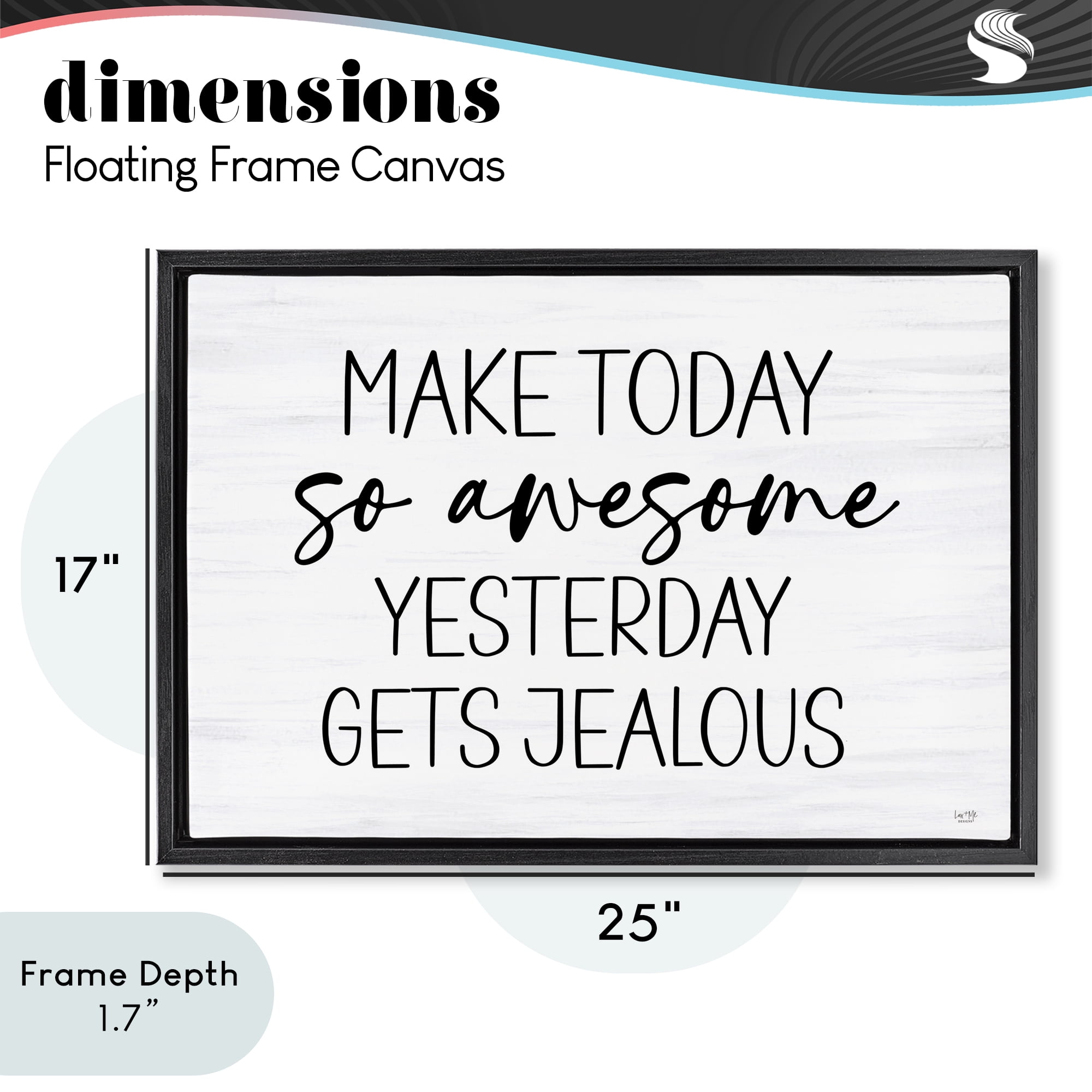 Stupell Industries Today So Awesome Yesterday Jealous Black Framed Floater Canvas Wall Art, design by Lux + Me Designs