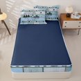 thumbnail image 4 of Homewish Teens Vintage RV Car Zipper Twin Comforter Sets with Fitted Sheet and 2 Pillowcases,Boys Girls Happy Camping Zipper Bedding Set,4-Piece,Navy Blue Reversible, 4 of 6