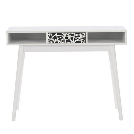 UPC: 0776069978979 | CorLiving Entryway Table or Desk with Abstract-Pattern Drawer and Cubbies