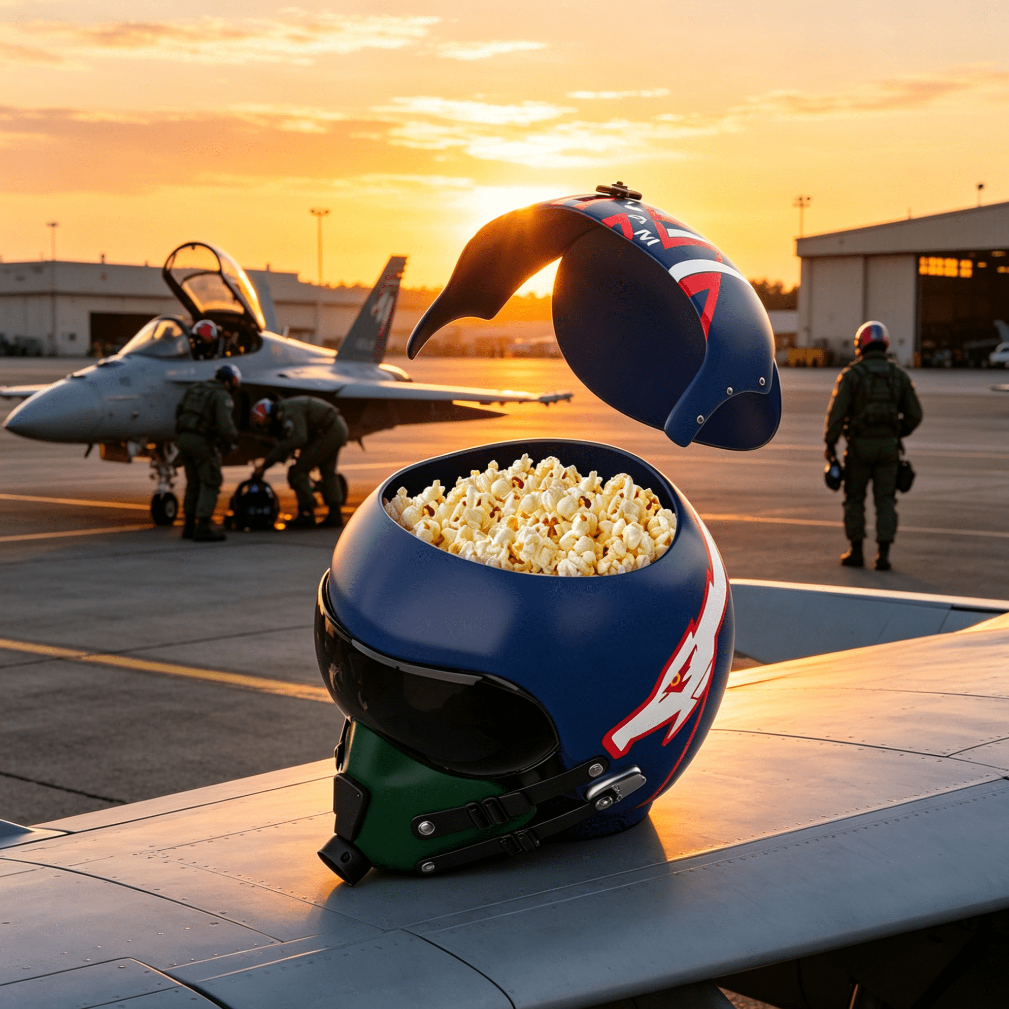 Top Maverick Pilot Helmet Popcorn Bucket, Large Reusable Plastic Popcorn Bowl, Maverick Popcorn Bucket, Helmet Shaped Snack Holder for Movie Night Home Theater and Party Supplies