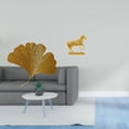 thumbnail image 2 of Elegante escultura de hojas de ginkgo y caballo majestuoso, arte de pared para sala de estar, oficina, hotel, comedor, restaurante, , dec, 2 of 8