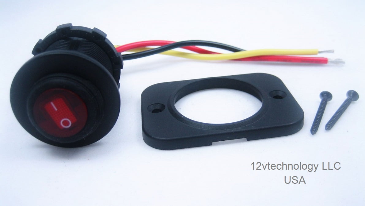 Waterproof Round Rocker Toggle Switch Panel Socket SPST Marine CAR On