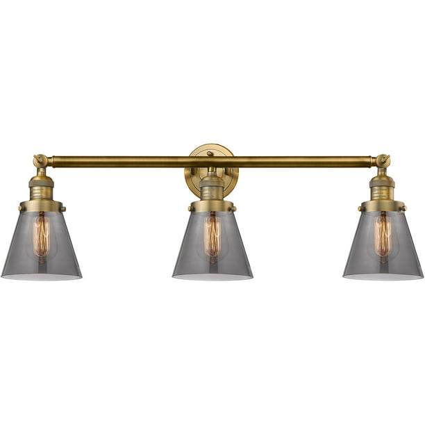 Bathroom Vanity 3 Light Fixtures With Brushed Brass Finish Cast Brass