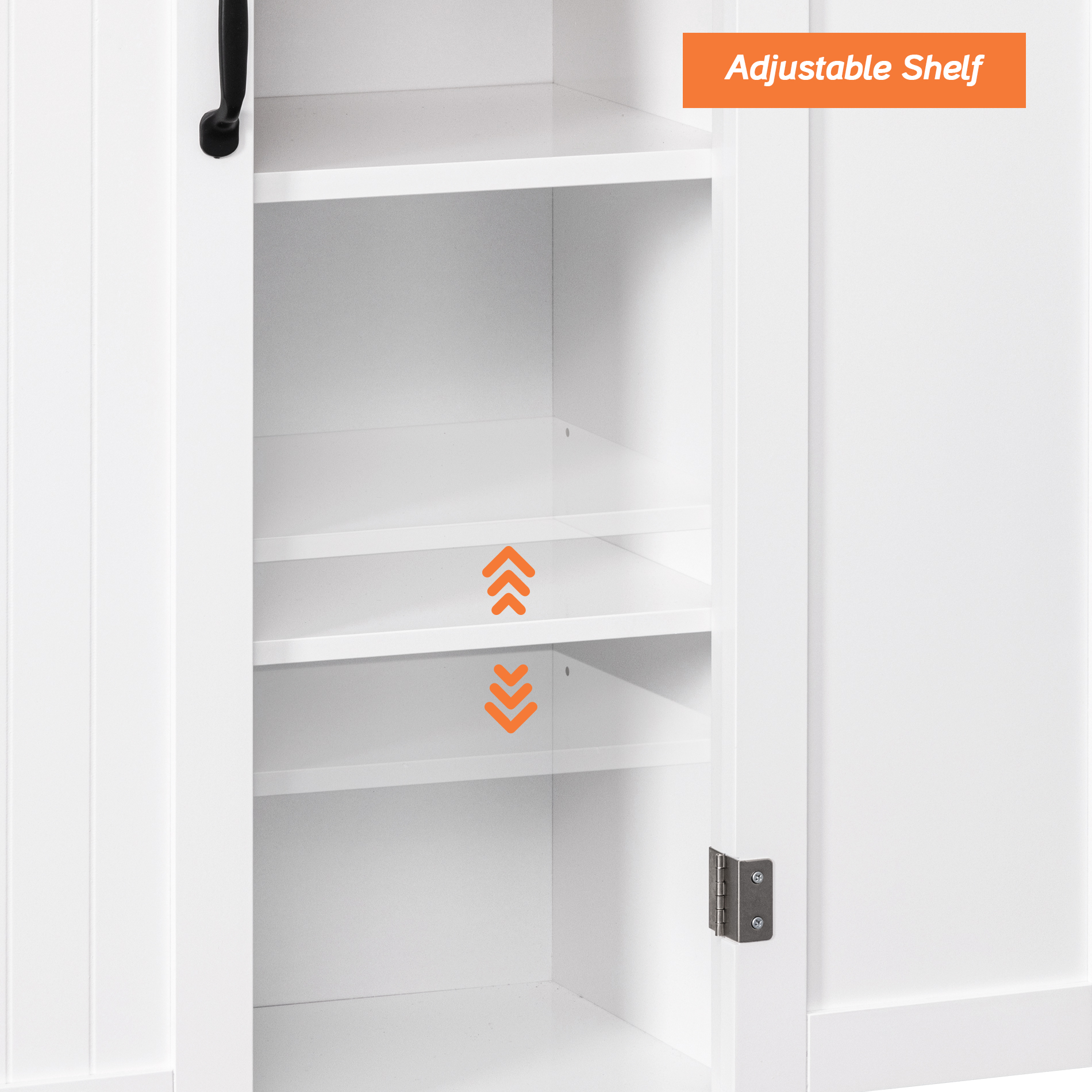 WAMPAT Free Standing 3 Tier Bathroom Cabinet, White Wood 31.5" Cupboard, White