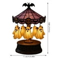 thumbnail image 3 of XINGXIANG Ghost Carousel Light, Halloween Desk Lamp Stained Glass Circus Tent Night Light, Halloween Light Up Ghost Night Light Decorations Indoor, with Ghosts Bats Skeletons Vintage Carved Base, 3 of 6