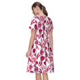 thumbnail image 2 of Bixox Robe d'Été à Manches Courtes pour Femmes Robe Ample Longueur Genou avec Poches-Tulipes Fleurs, 2 of 7