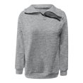 thumbnail image 4 of JUNWELL Spring New Women‘s Retro Casual Neck Zipper Solid Color Sweater Plaid Pullover Sweater Top, 4 of 4