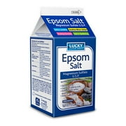 Lucky Super Soft Epsom Salt. U.S.P. Natural Full Body and Foot Soak. Unscented. Saline Laxative and Gardening Aid. 16 Oz / 454 g